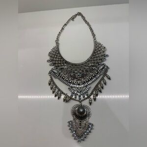 Silver & Rhinestone Statement Dylan Lex inspired Necklace